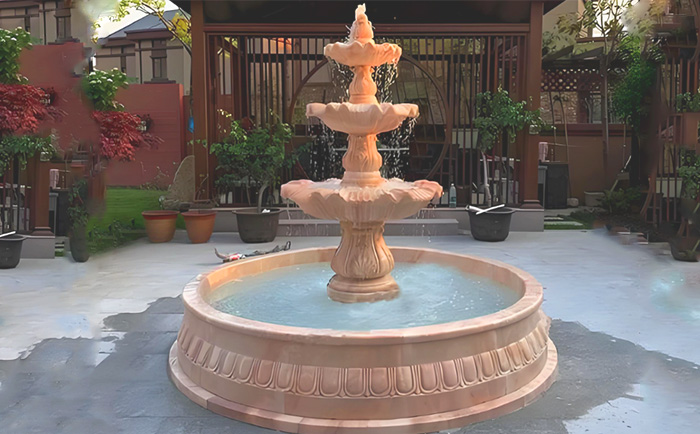 大理石層層噴泉——水韻天成，演繹自然與藝術(shù)的交響曲