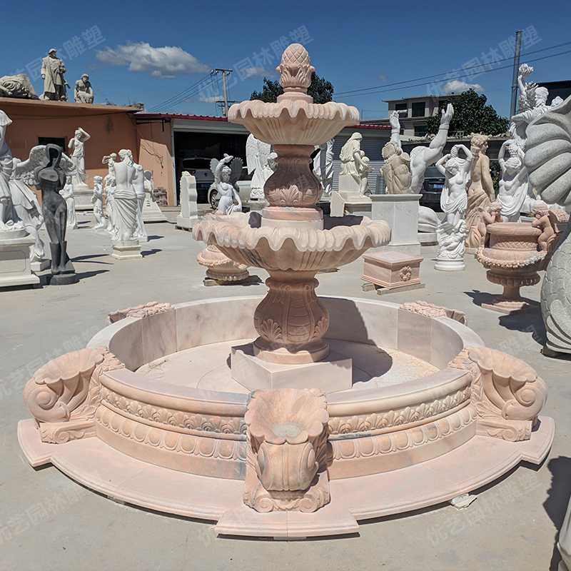 石雕噴泉，雙層景觀噴泉
