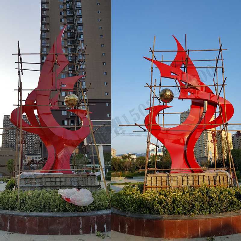 大型不銹鋼雕塑，不銹鋼鳳凰雕塑，小區不銹鋼景觀雕塑