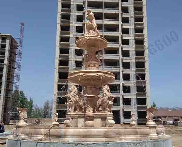 河南濮陽(yáng)歐式大型海神人物景觀(guān)石雕噴泉安裝