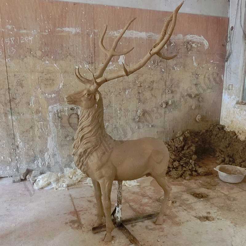 銅鹿泥模，麋鹿泥模，青銅鹿雕塑，銅鹿擺件4.jpg