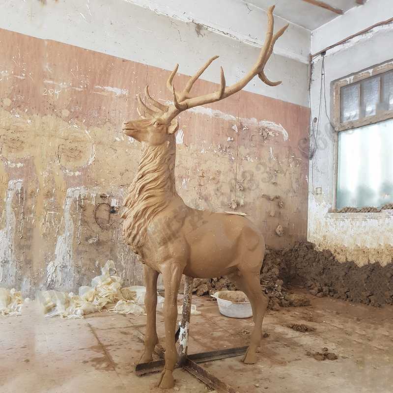銅鹿模型，銅麋鹿雕塑，麋鹿模型，銅麋鹿泥模1.jpg